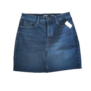 Old Navy NWT Button Fly Secret Slim Pockets High Rise Dark Wash Mini Skirt 882